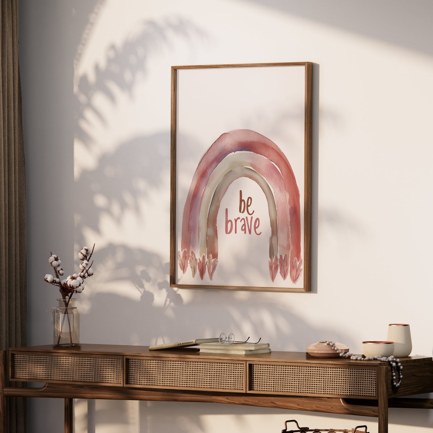 Premium Poster of Be Brave Rainbow Watercolor Design Wall Art Posters