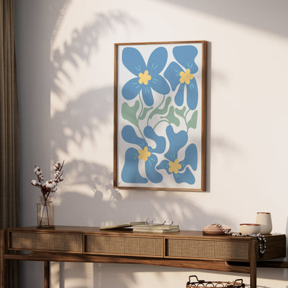 Premium Poster of Beautiful Abstract Blue Floral Art Design Posters