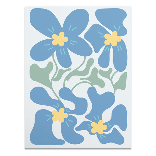 Premium Poster of Beautiful Abstract Blue Floral Art Design Posters