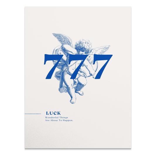 Premium Poster of Beautiful Angelic 777 Luck Phrase Design Posters