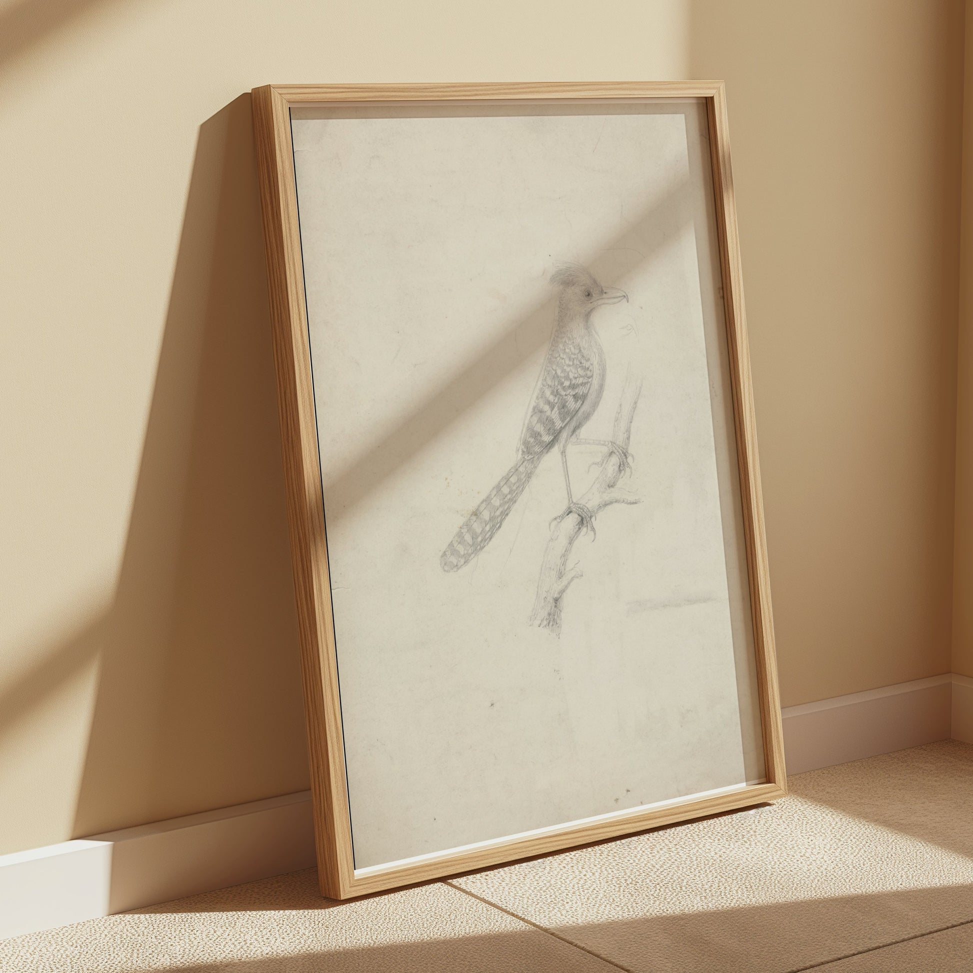 Premium Poster of Beautiful Artistic Sketch of Bird on Branch Posters