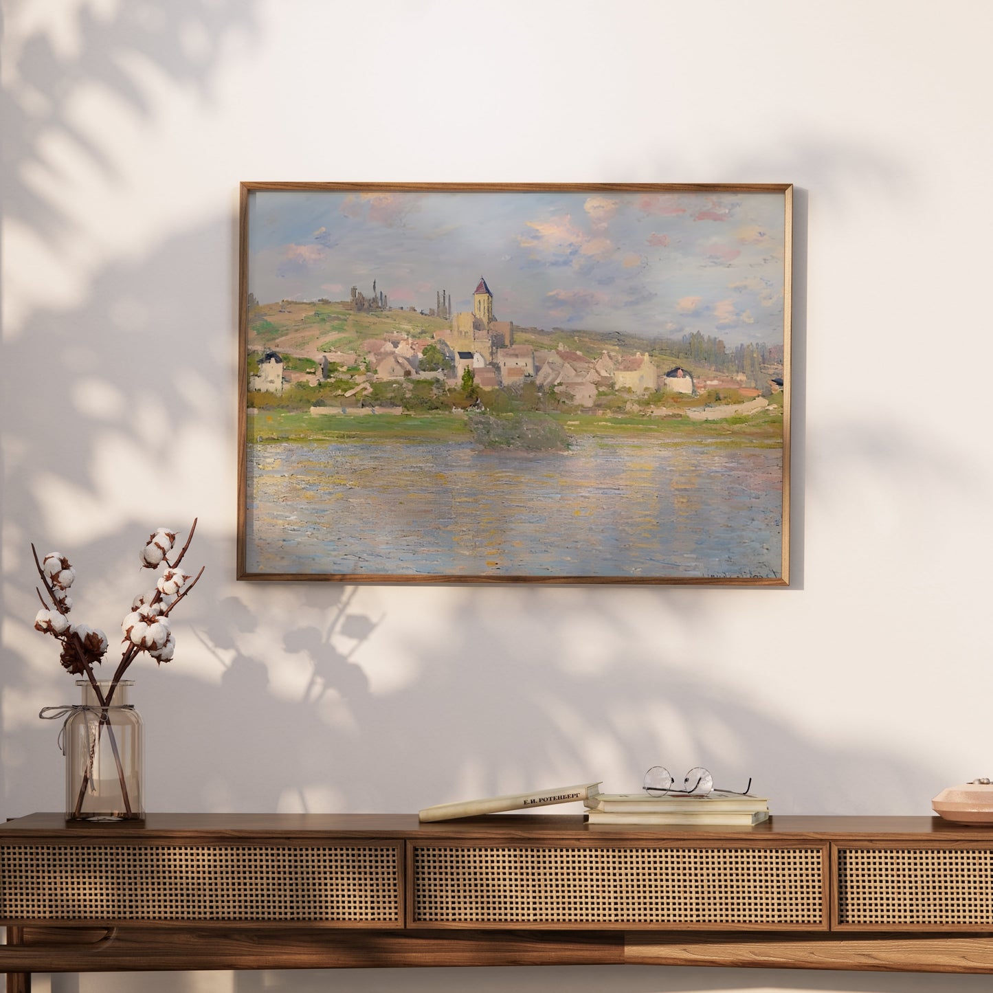 Premium Poster of Beautiful Artistic Townscape With Serene River Posters