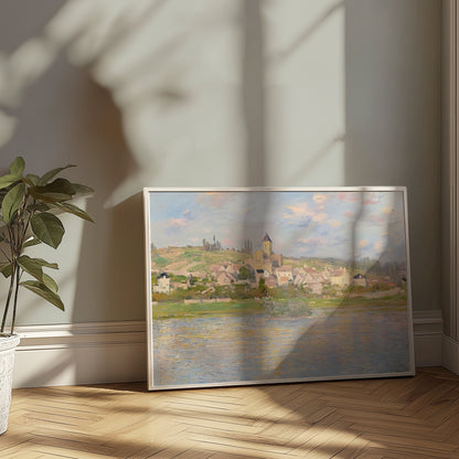 Premium Poster of Beautiful Artistic Townscape With Serene River Posters