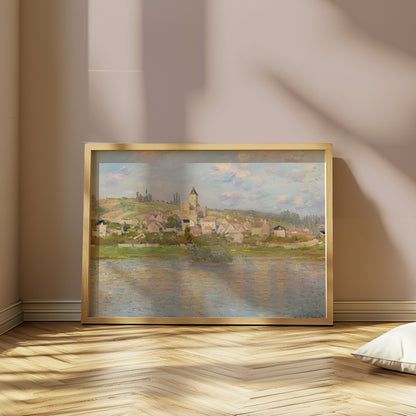 Premium Poster of Beautiful Artistic Townscape With Serene River Posters
