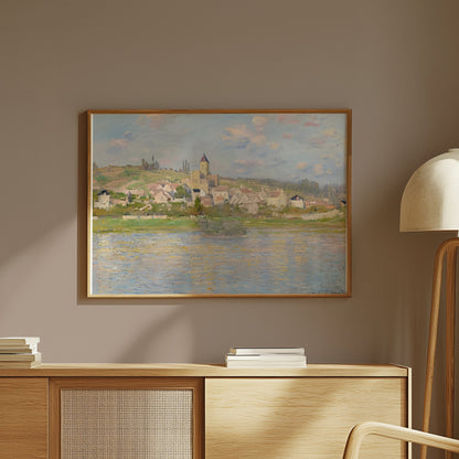 Premium Poster of Beautiful Artistic Townscape With Serene River Posters