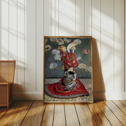 Premium Poster of Beautiful Asian Art Lady with Fans Decorative Posters