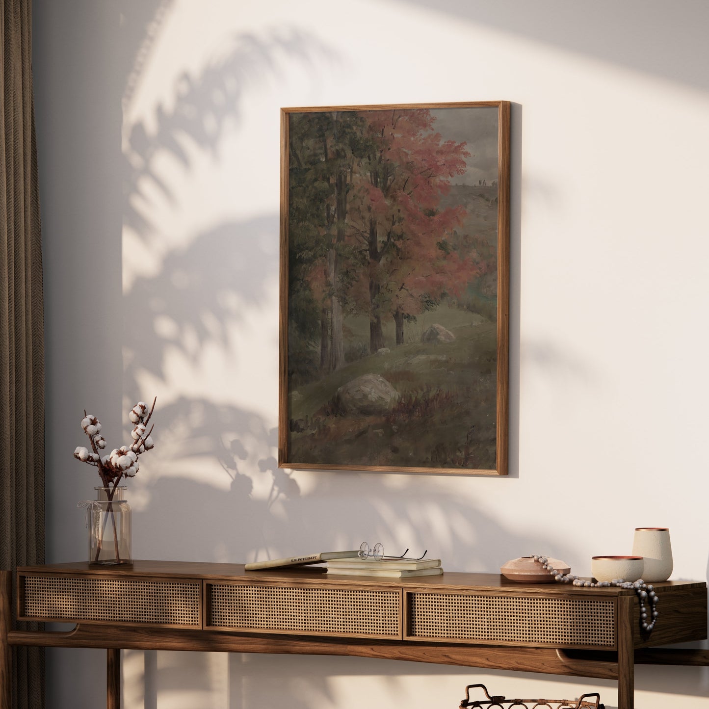 Premium Poster of Beautiful Autumn Landscape with Trees and Rocks Posters