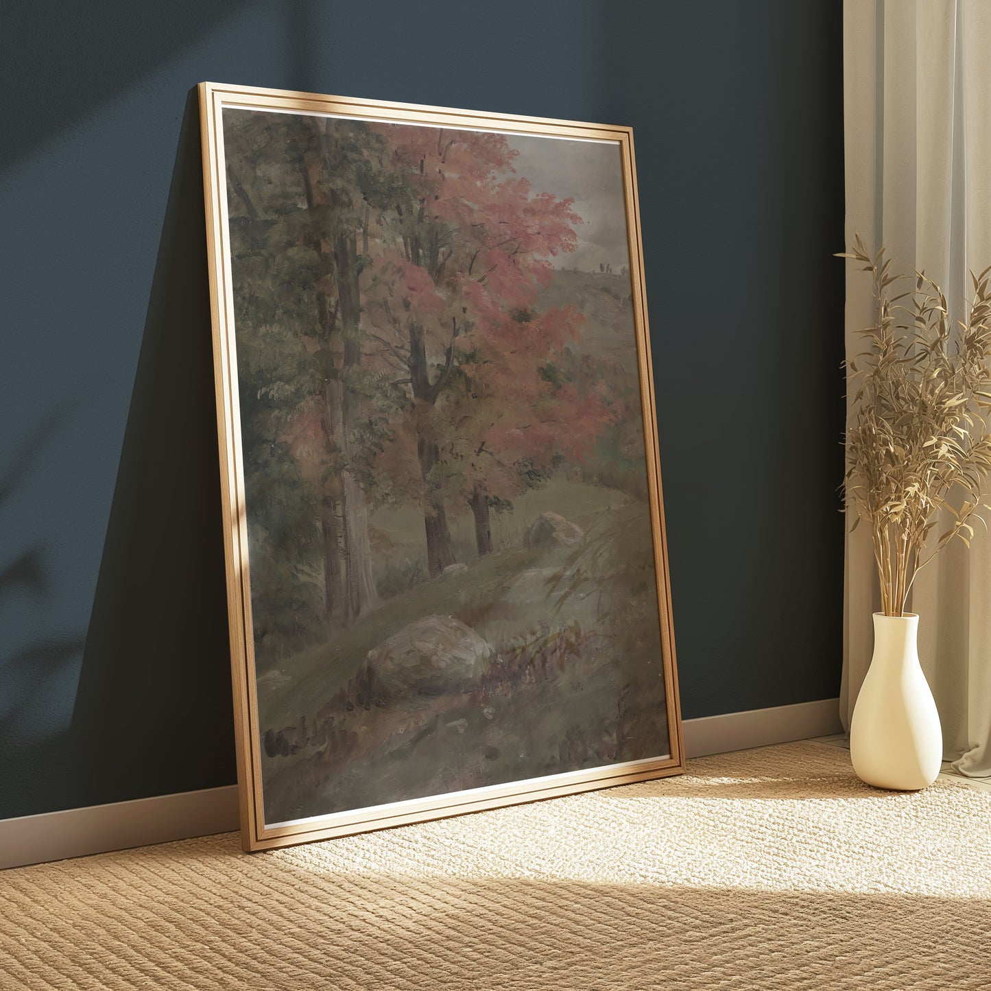 Premium Poster of Beautiful Autumn Landscape with Trees and Rocks Posters