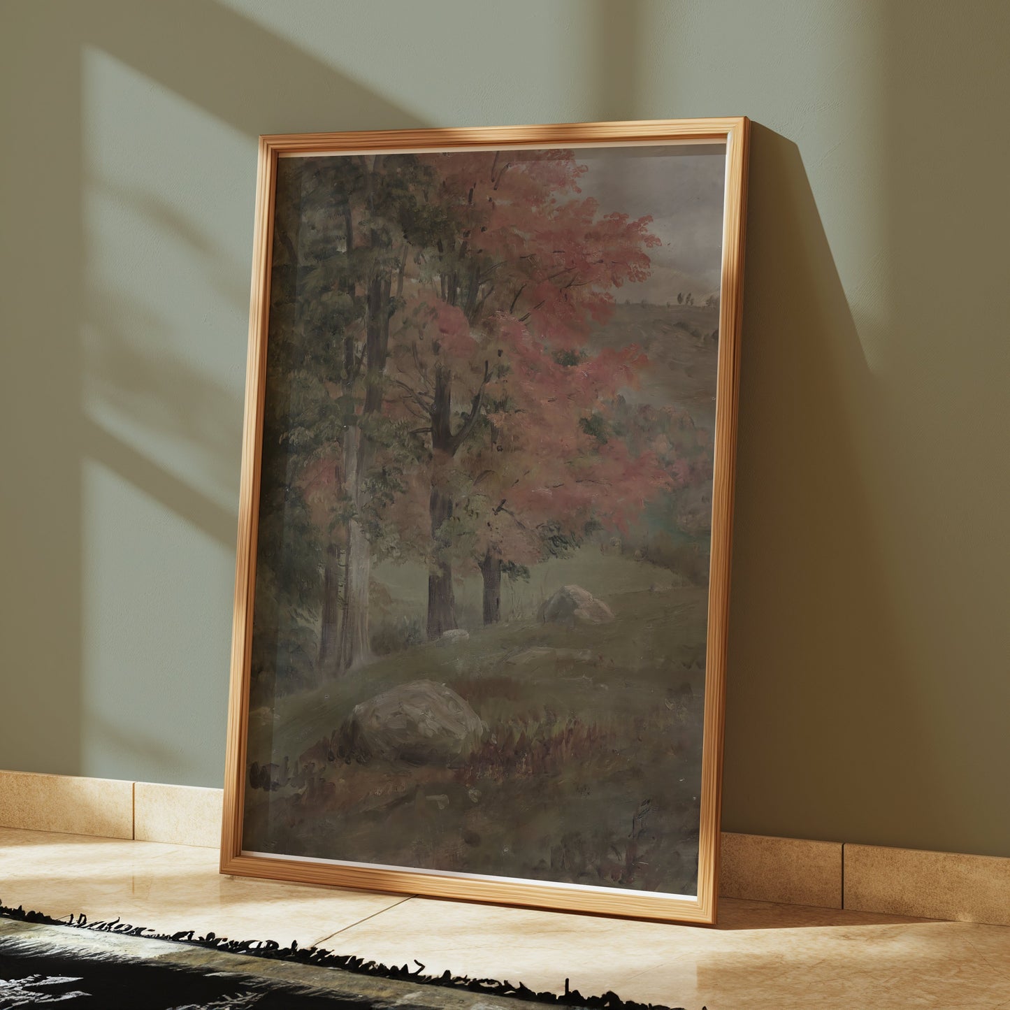 Premium Poster of Beautiful Autumn Landscape with Trees and Rocks Posters