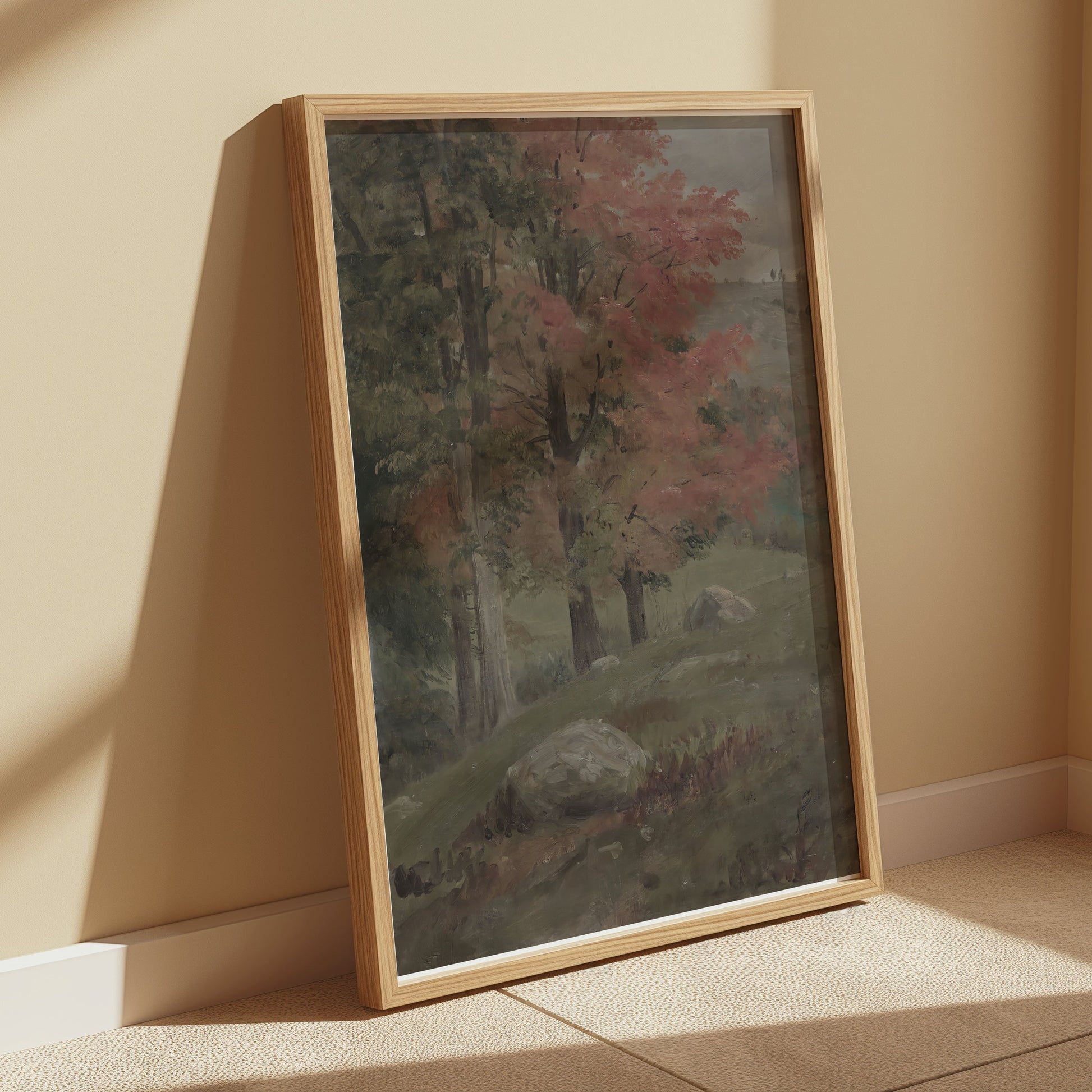 Premium Poster of Beautiful Autumn Landscape with Trees and Rocks Posters