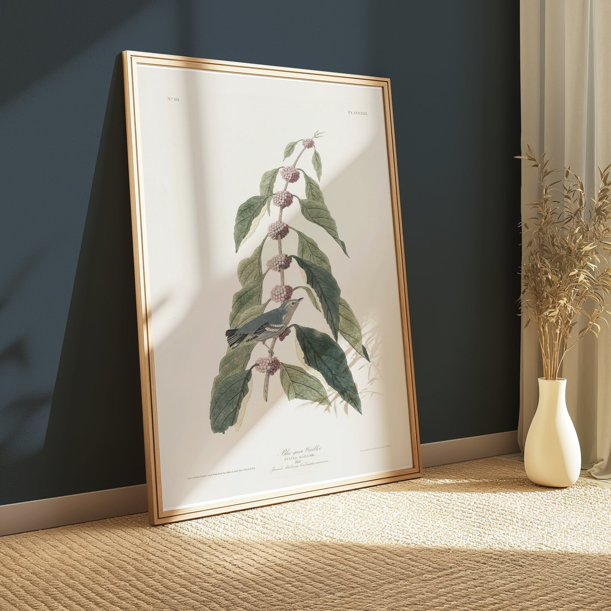 Premium Poster of Beautiful Bird Among Nature Leaves Art Print Posters