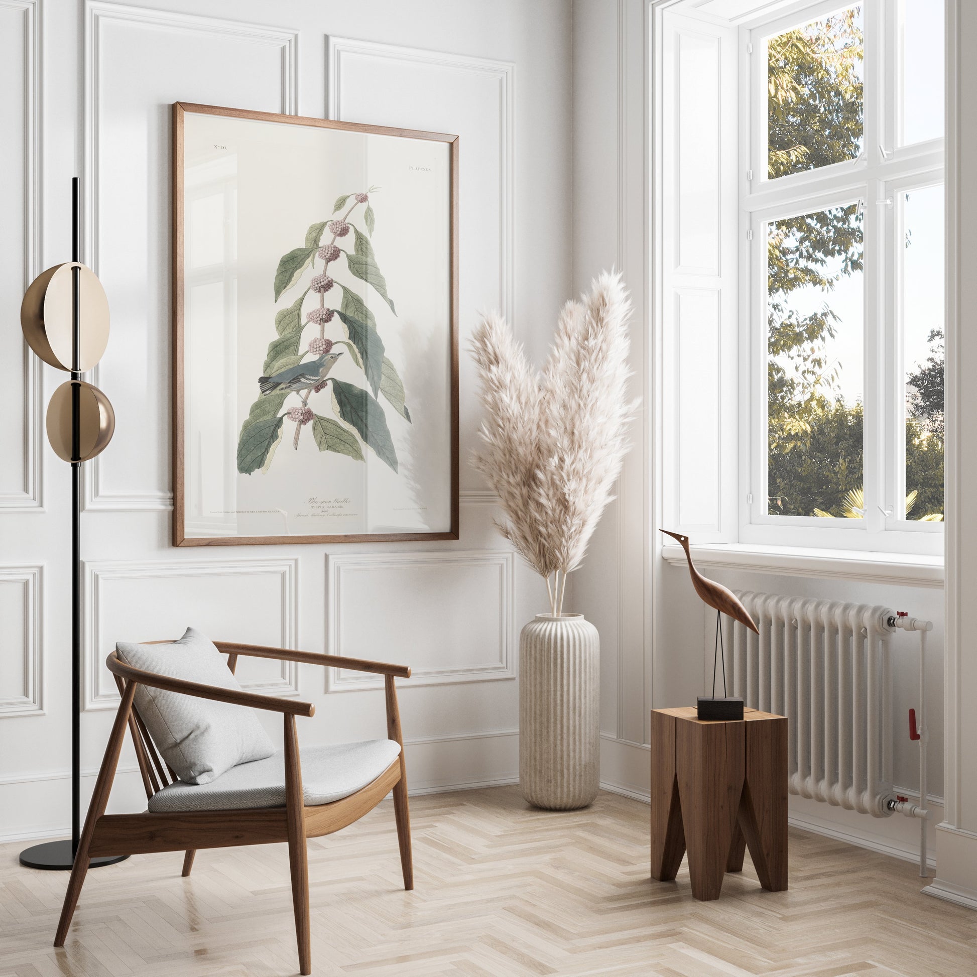 Premium Poster of Beautiful Bird Among Nature Leaves Art Print Posters