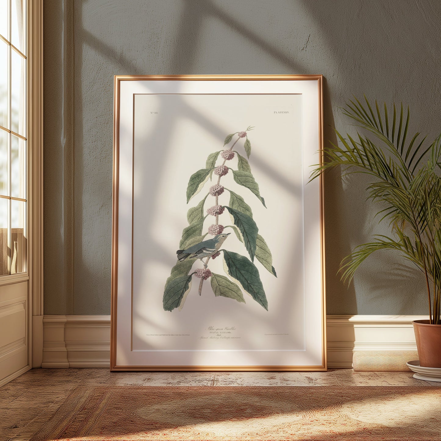 Premium Poster of Beautiful Bird Among Nature Leaves Art Print Posters