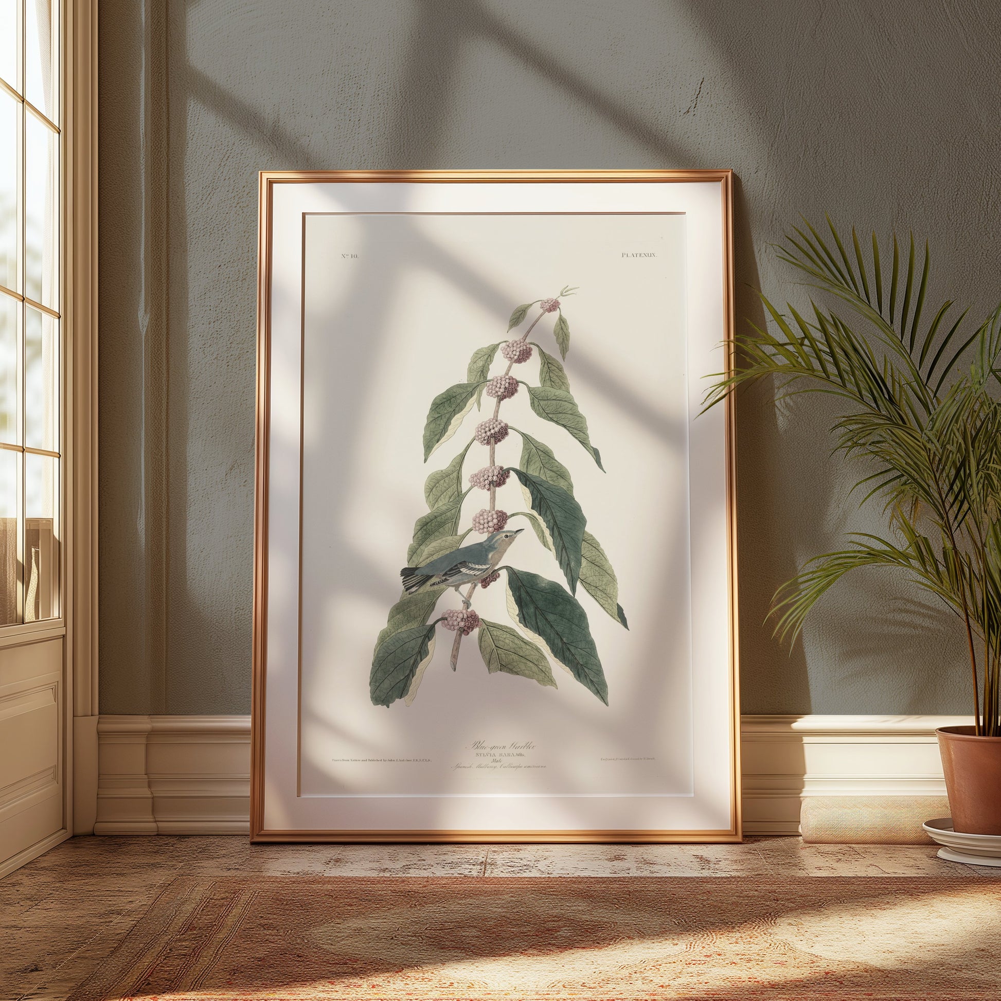 Premium Poster of Beautiful Bird Among Nature Leaves Art Print Posters