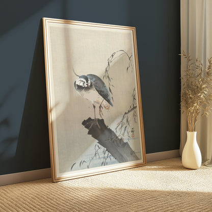 Premium Poster of Beautiful Bird on a Branch with Leaves Art Posters