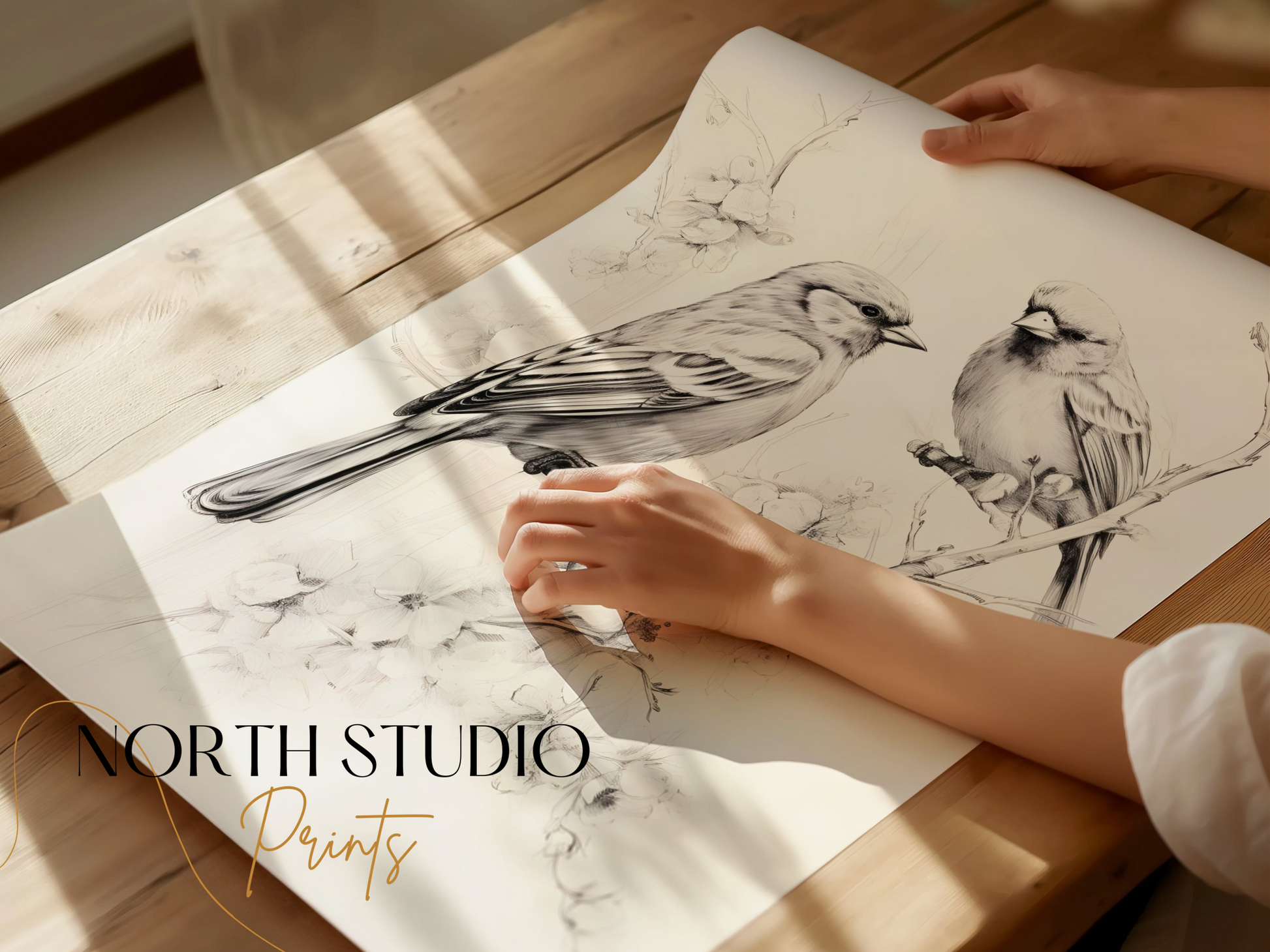 Premium Poster of Beautiful Birds Art Sketch Nature Lover Posters