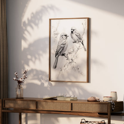 Premium Poster of Beautiful Birds Art Sketch Nature Lover Posters