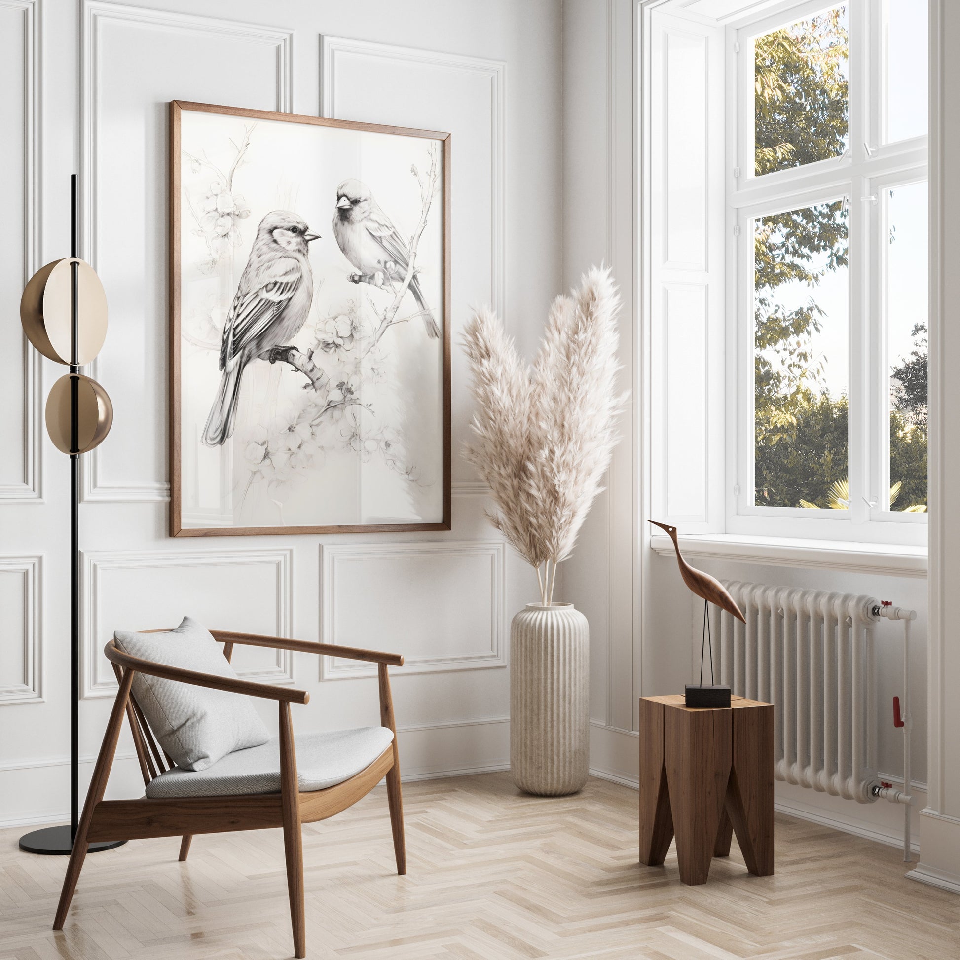 Premium Poster of Beautiful Birds Art Sketch Nature Lover Posters