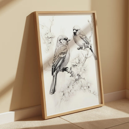 Premium Poster of Beautiful Birds Art Sketch Nature Lover Posters