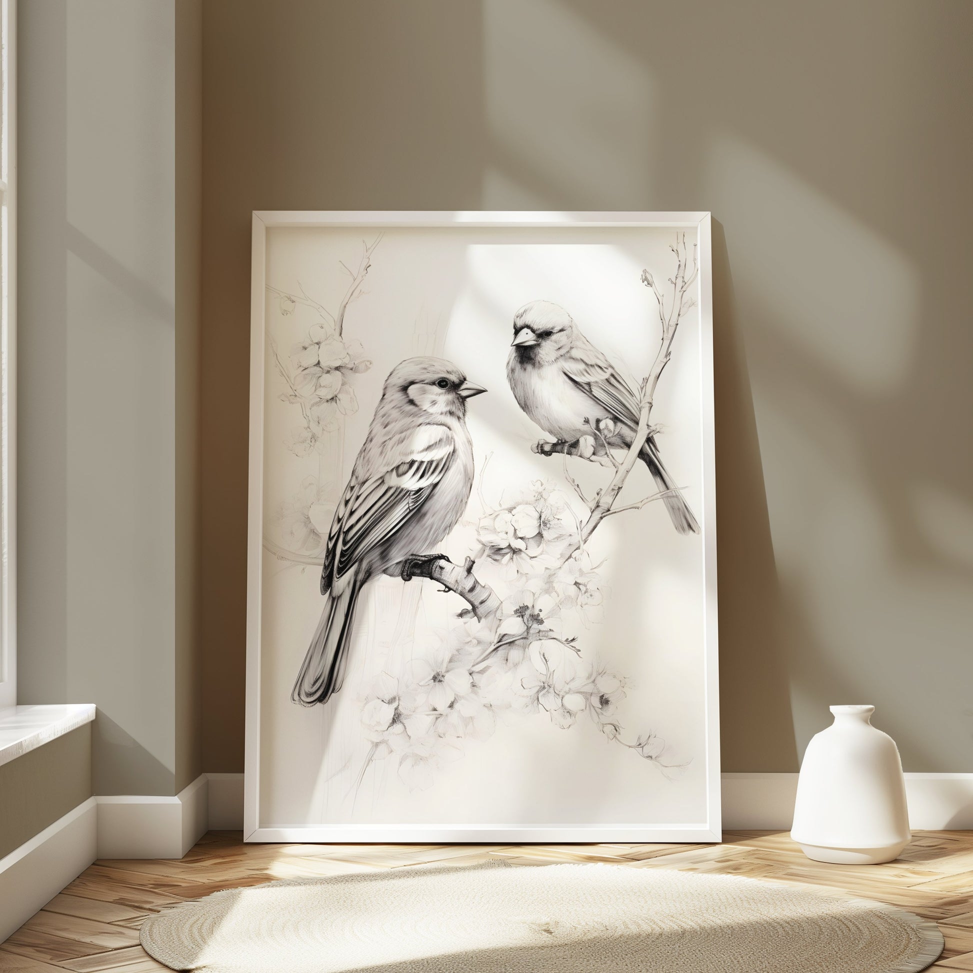 Premium Poster of Beautiful Birds Art Sketch Nature Lover Posters