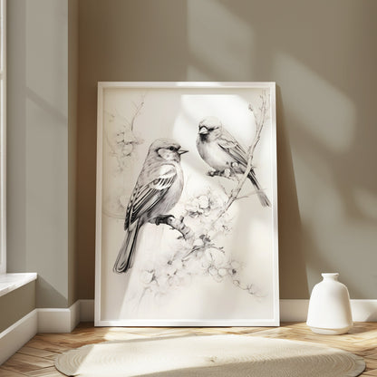 Premium Poster of Beautiful Birds Art Sketch Nature Lover Posters