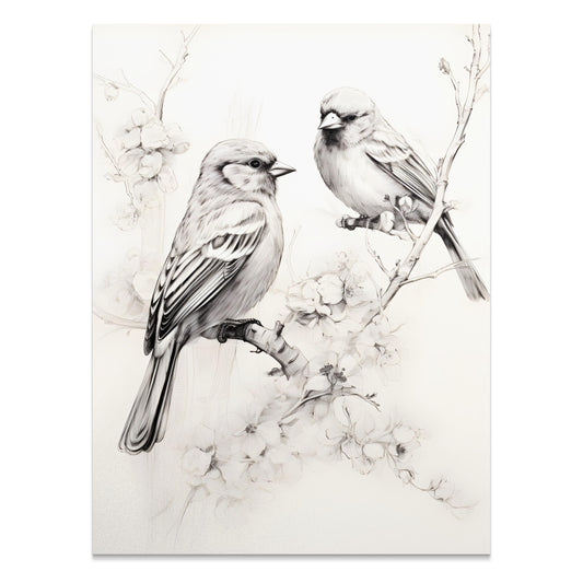Premium Poster of Beautiful Birds Art Sketch Nature Lover Posters