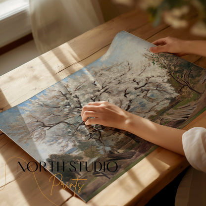 Premium Poster of Beautiful Blooming Tree in Countryside Artwork Posters