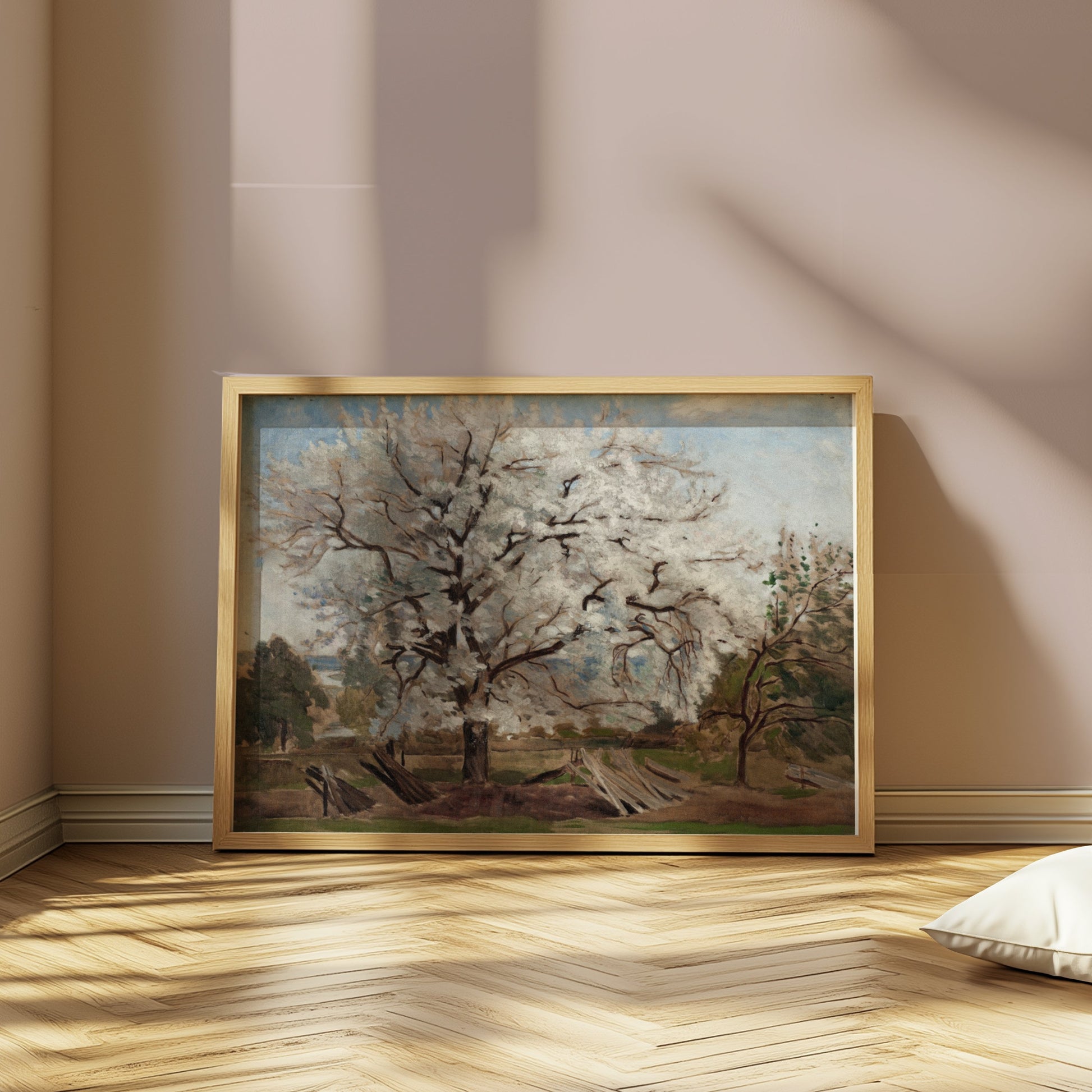 Premium Poster of Beautiful Blooming Tree in Countryside Artwork Posters