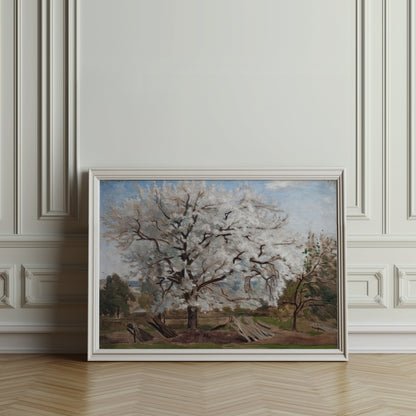 Premium Poster of Beautiful Blooming Tree in Countryside Artwork Posters