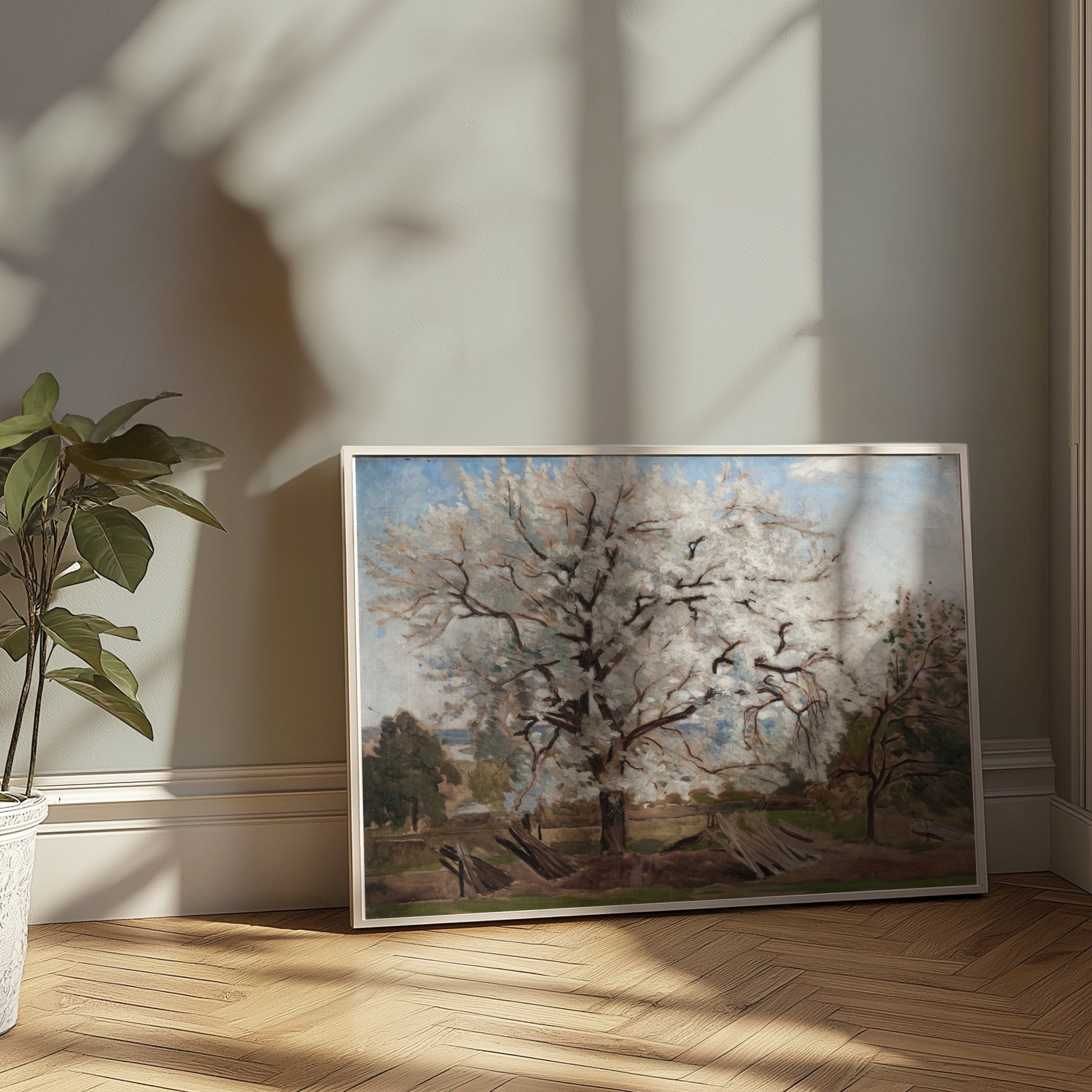 Premium Poster of Beautiful Blooming Tree in Countryside Artwork Posters