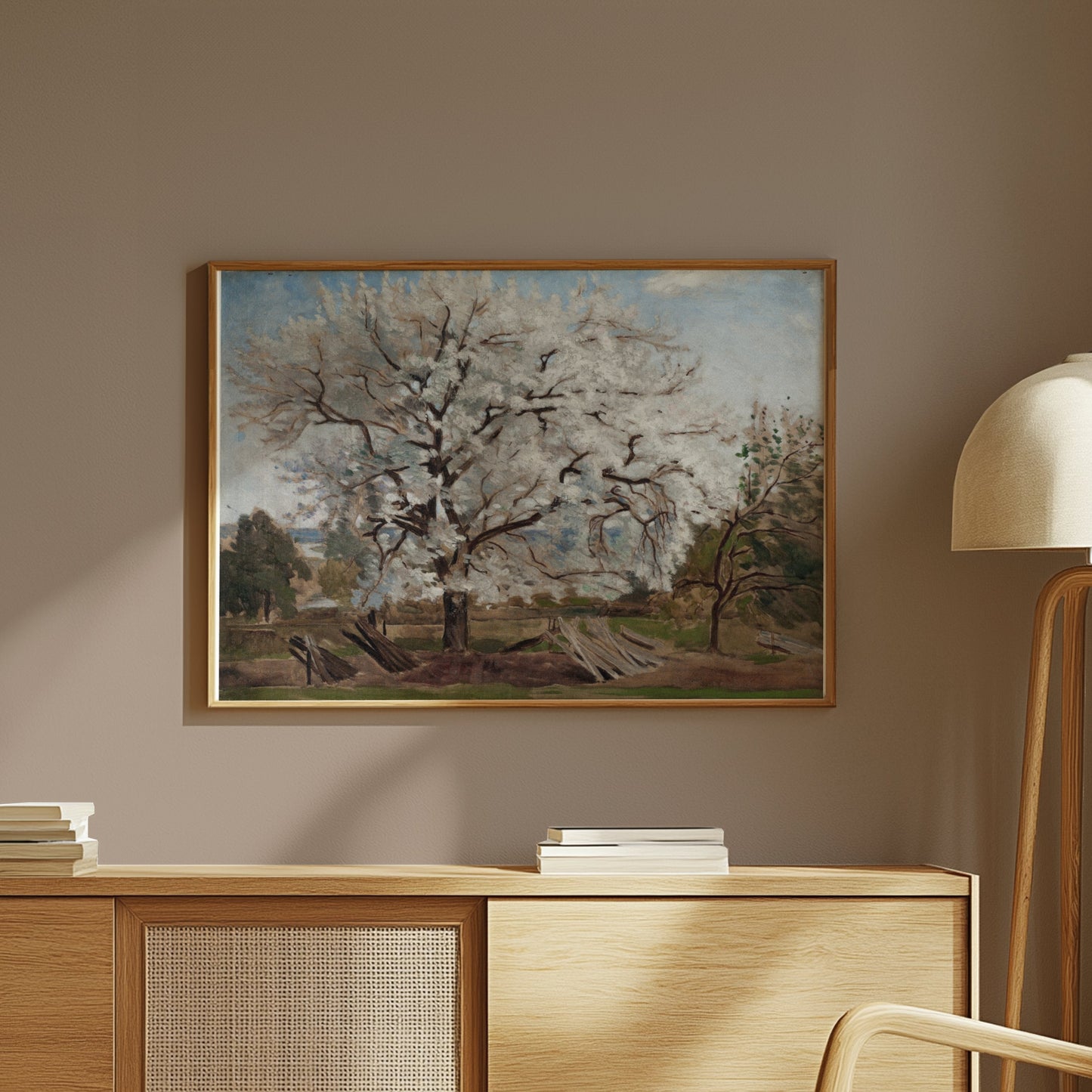 Premium Poster of Beautiful Blooming Tree in Countryside Artwork Posters