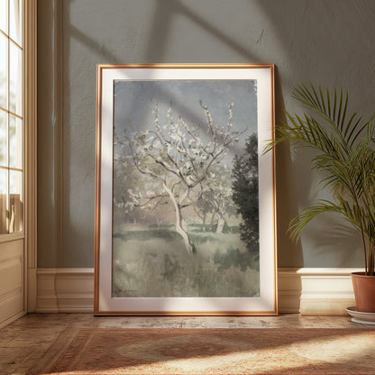 Premium Poster of Beautiful Blooming Tree in Meadow Art Posters