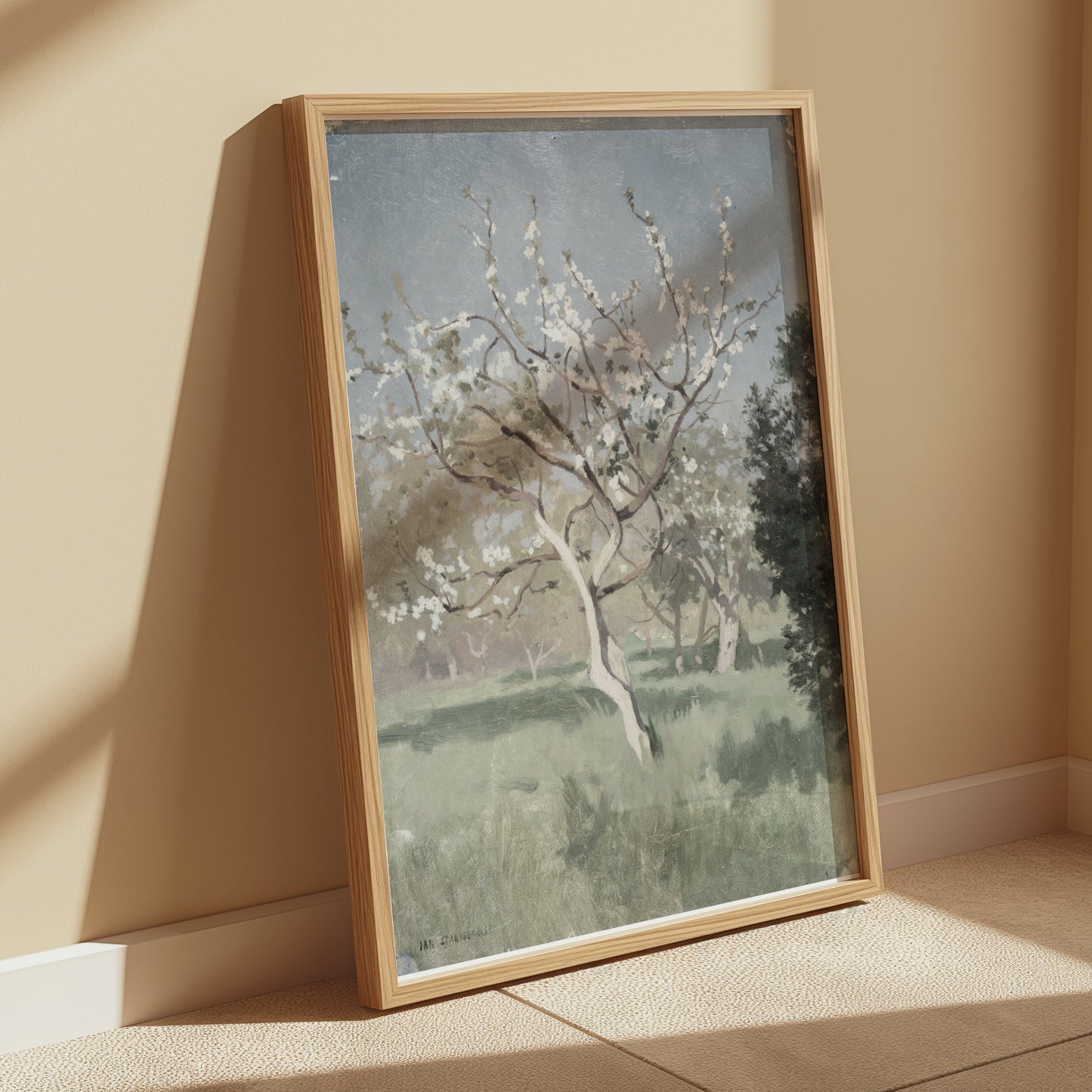 Premium Poster of Beautiful Blooming Tree in Meadow Art Posters