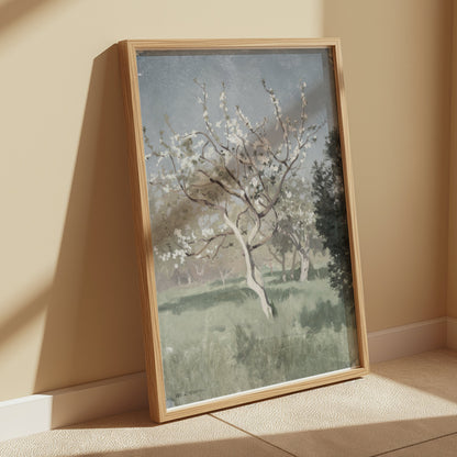 Premium Poster of Beautiful Blooming Tree in Meadow Art Posters