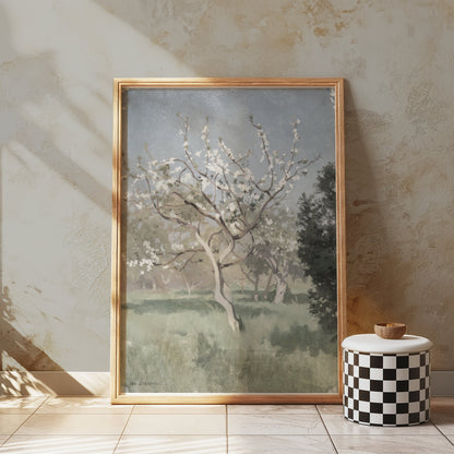 Premium Poster of Beautiful Blooming Tree in Meadow Art Posters