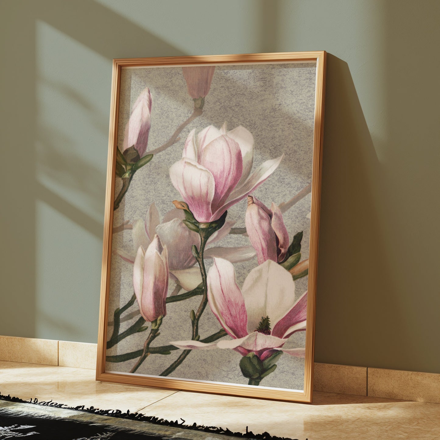 Premium Poster of Beautiful Blossoming Pink Magnolia Flower Posters