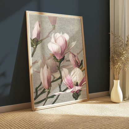 Premium Poster of Beautiful Blossoming Pink Magnolia Flower Posters