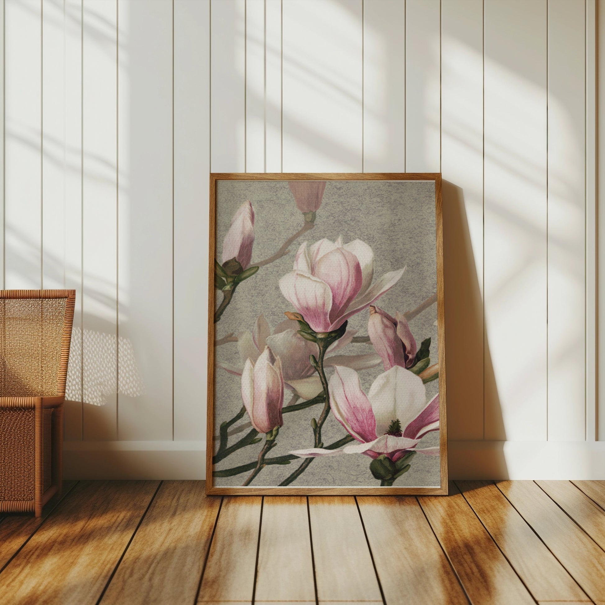 Premium Poster of Beautiful Blossoming Pink Magnolia Flower Posters