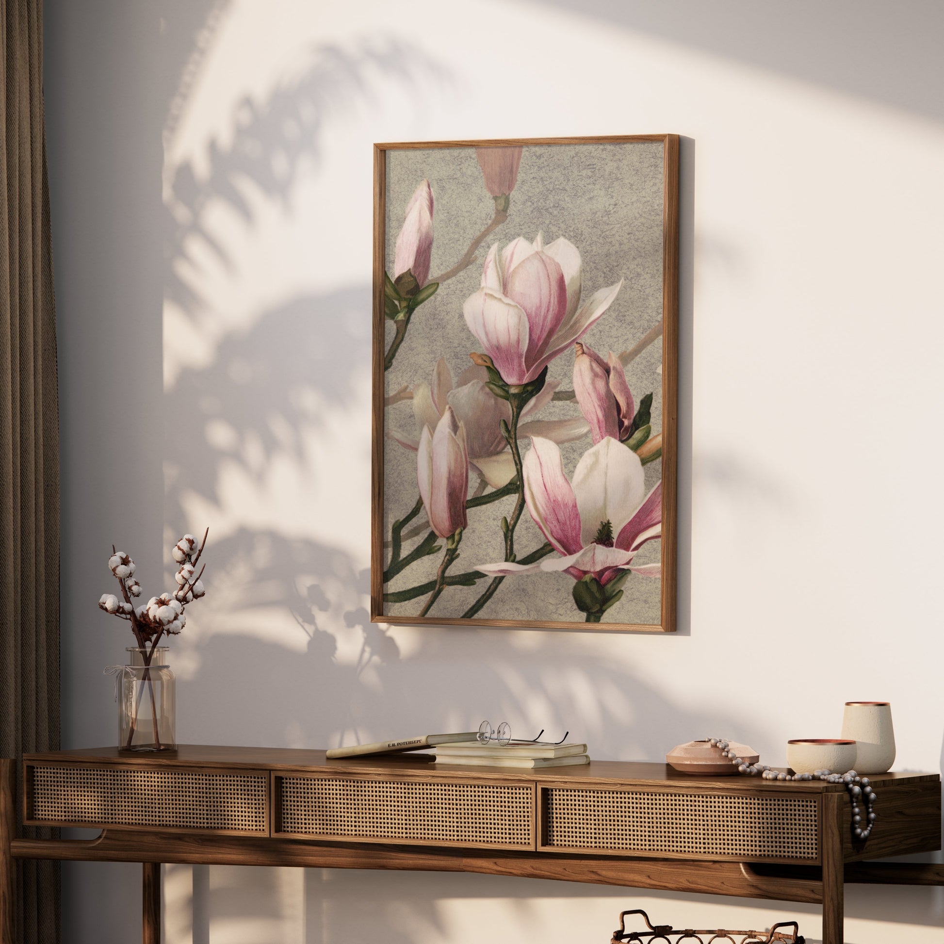 Premium Poster of Beautiful Blossoming Pink Magnolia Flower Posters