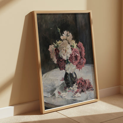 Premium Poster of Beautiful Blossoming Roses in Vase Artwork Posters