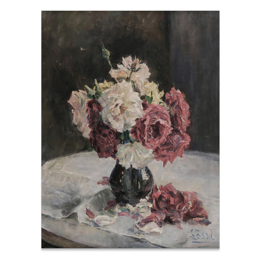 Premium Poster of Beautiful Blossoming Roses in Vase Artwork Posters