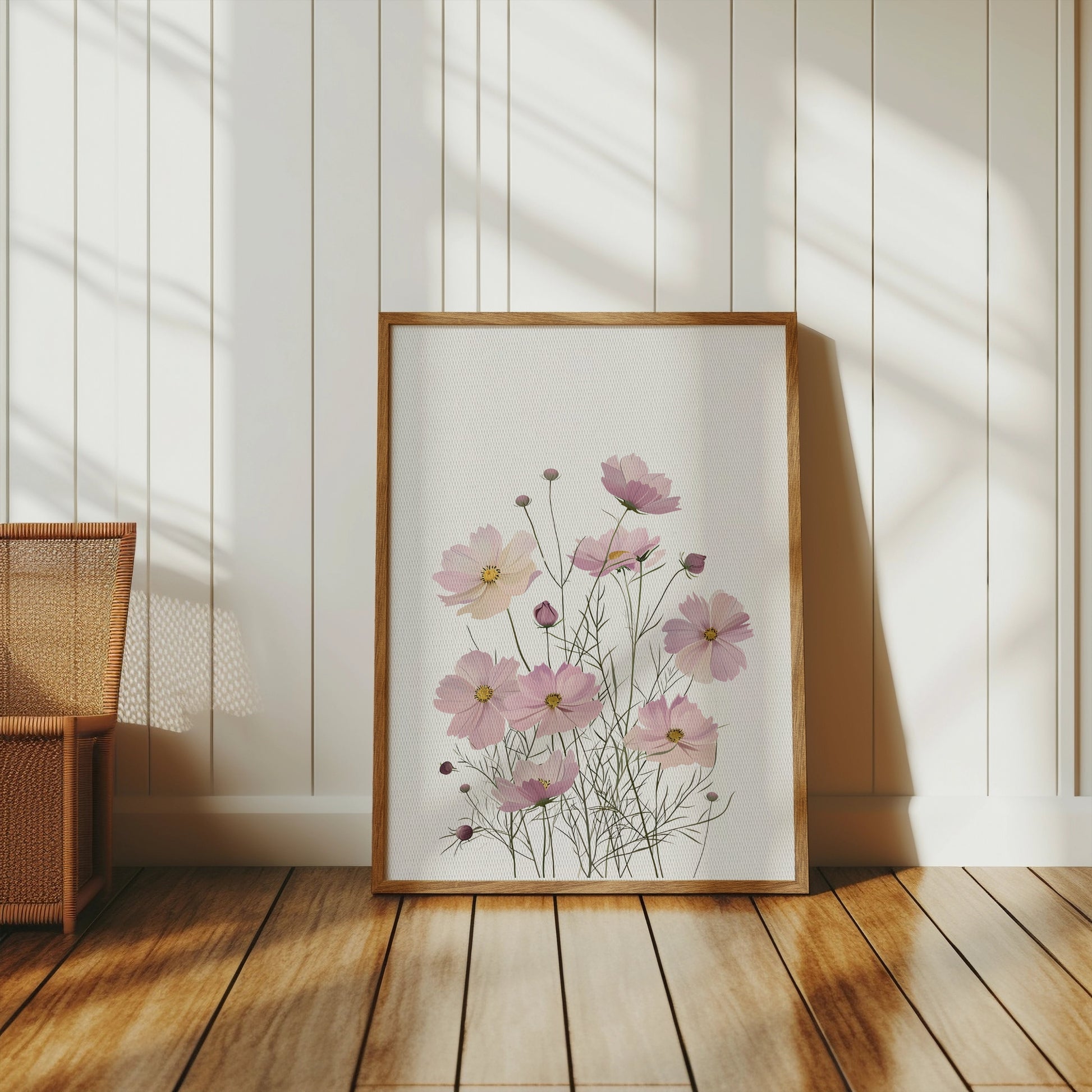 Premium Poster of Beautiful Botanical Art Print of Pink Flowers Posters