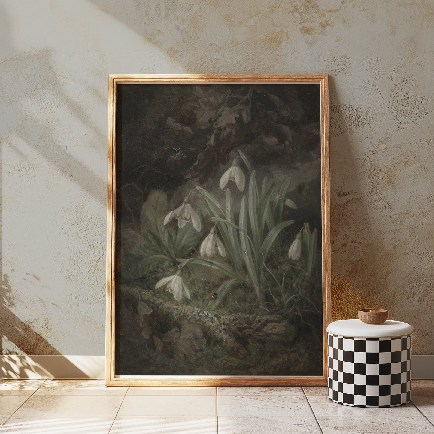 Premium Poster of Beautiful Botanical Illustration of Snowdrops Posters
