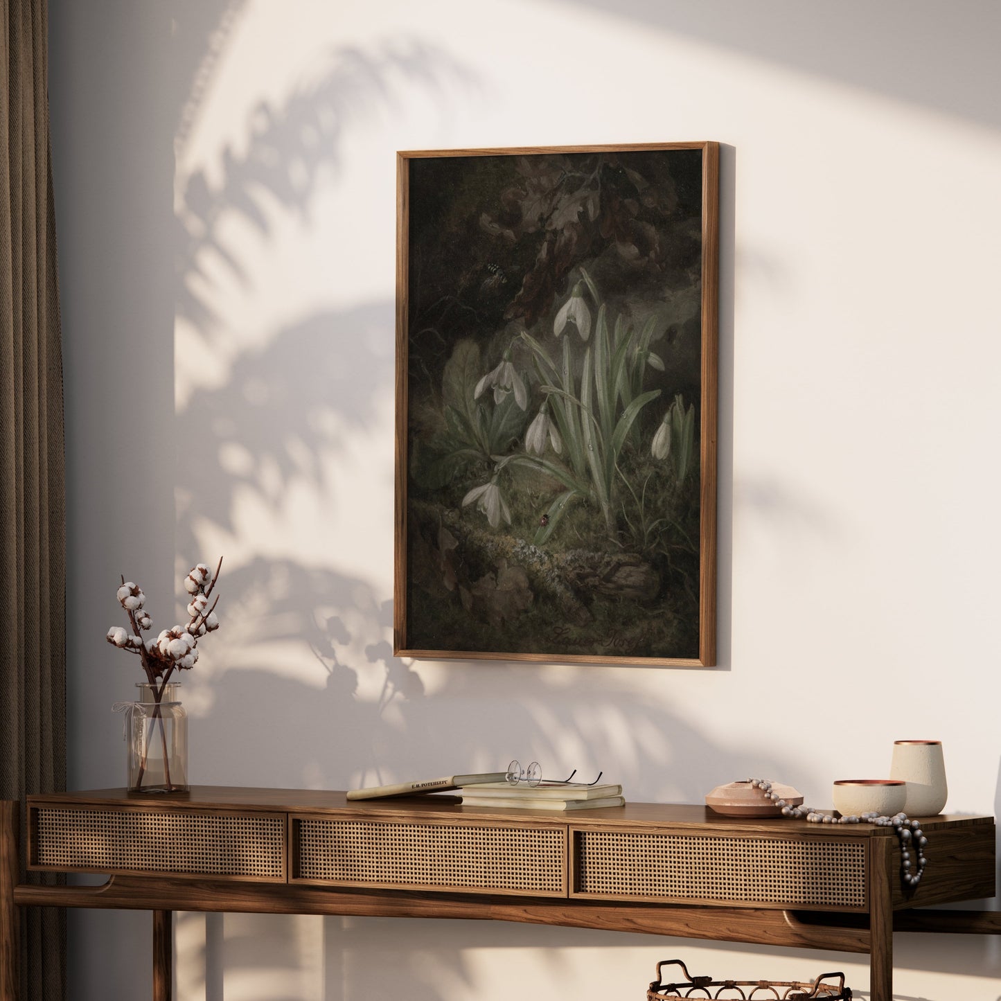 Premium Poster of Beautiful Botanical Illustration of Snowdrops Posters