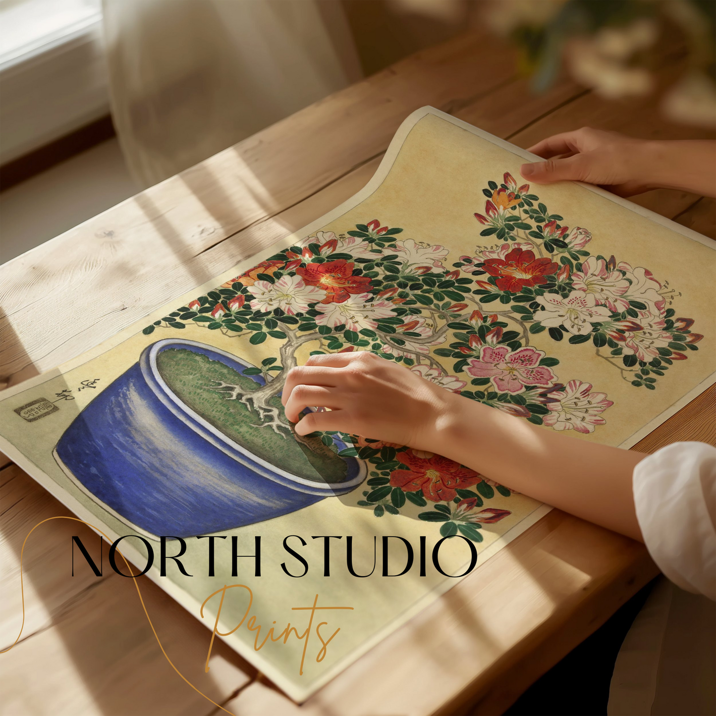 Premium Poster of Beautiful Botanical Japanese Art Flowering Plant Posters