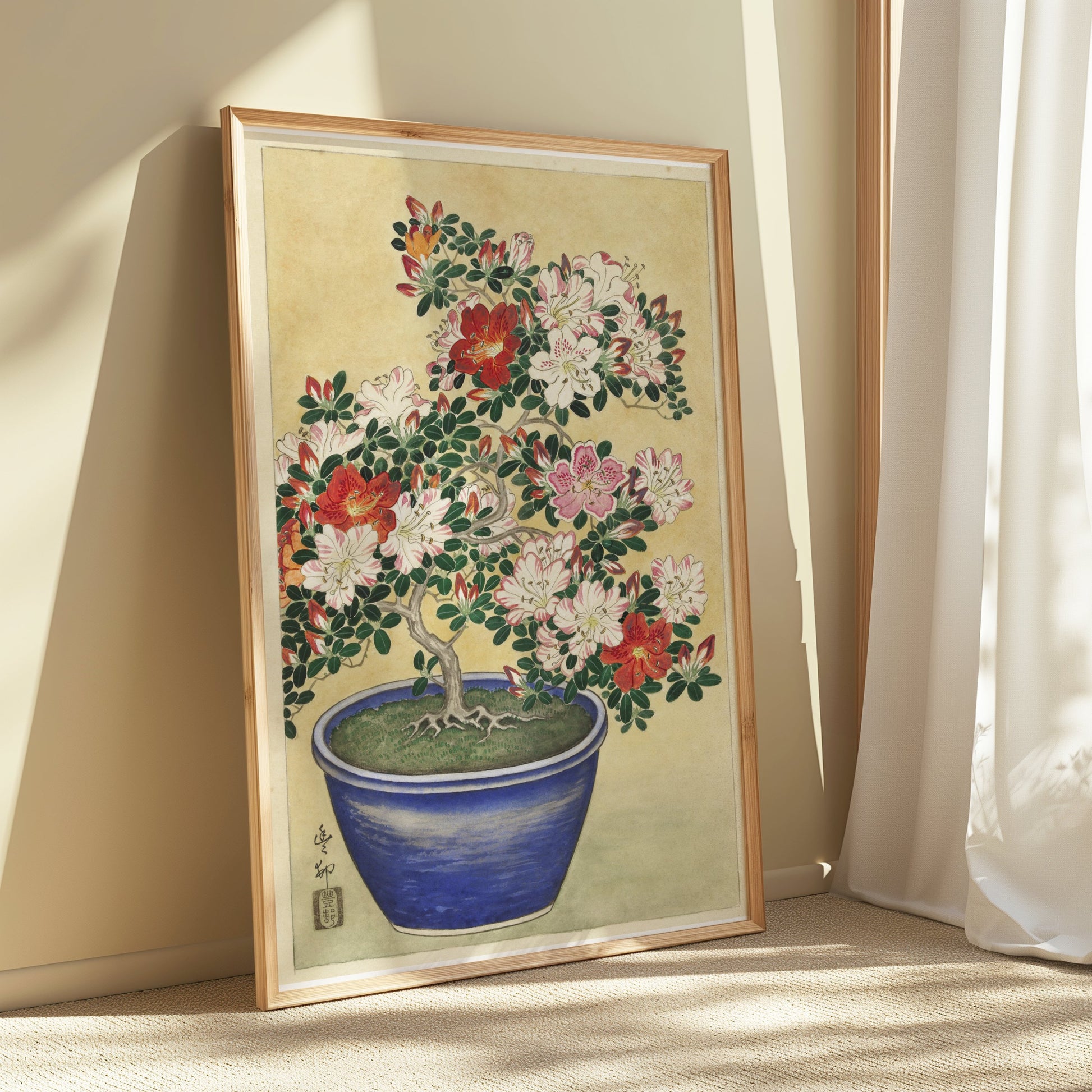 Premium Poster of Beautiful Botanical Japanese Art Flowering Plant Posters