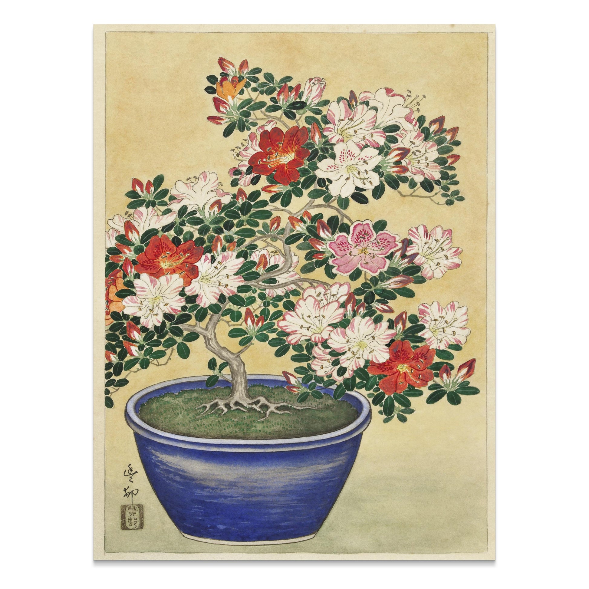 Premium Poster of Beautiful Botanical Japanese Art Flowering Plant Posters