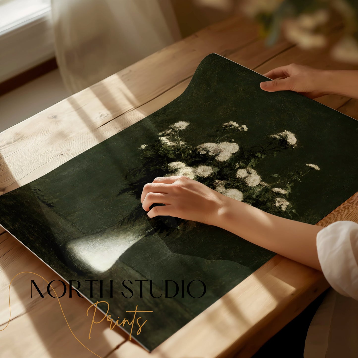 Premium Poster of Beautiful Bouquet in White Vase Vintage Art Posters