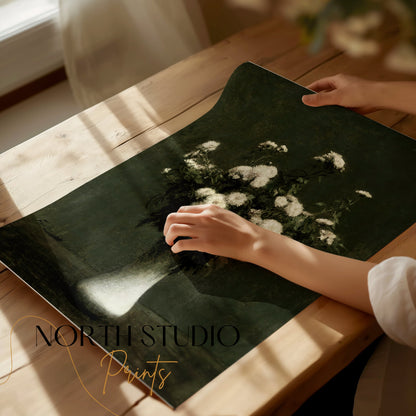 Premium Poster of Beautiful Bouquet in White Vase Vintage Art Posters