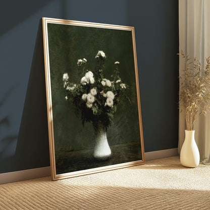 Premium Poster of Beautiful Bouquet in White Vase Vintage Art Posters